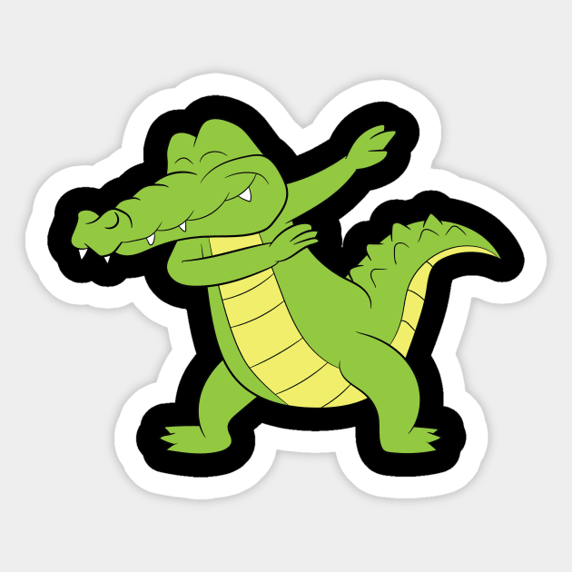 Reptile Shirt | Dabbing Crocodile Aligator Gift Sticker by Gawkclothing